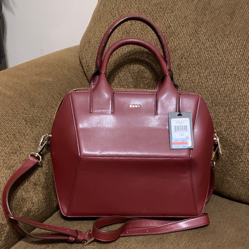 DKNY Rich Red Leather Satchel